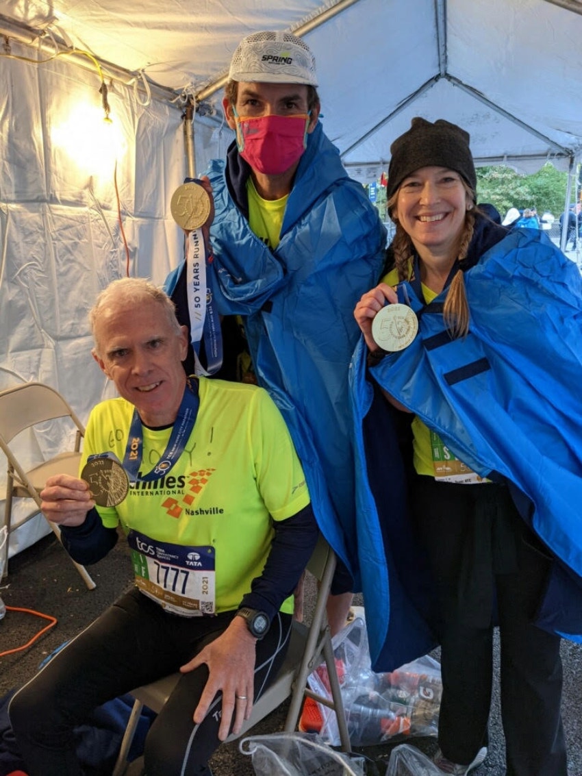 Lori Gaon and Tony at the New York City Marathon