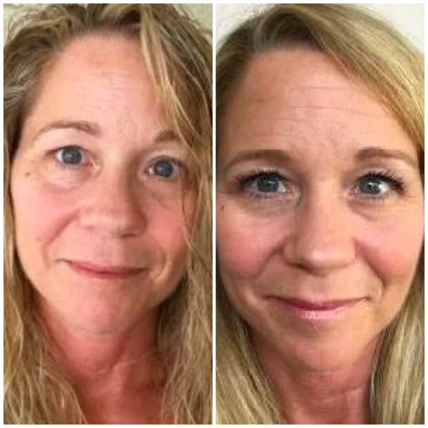 women over 40 with and without makeup