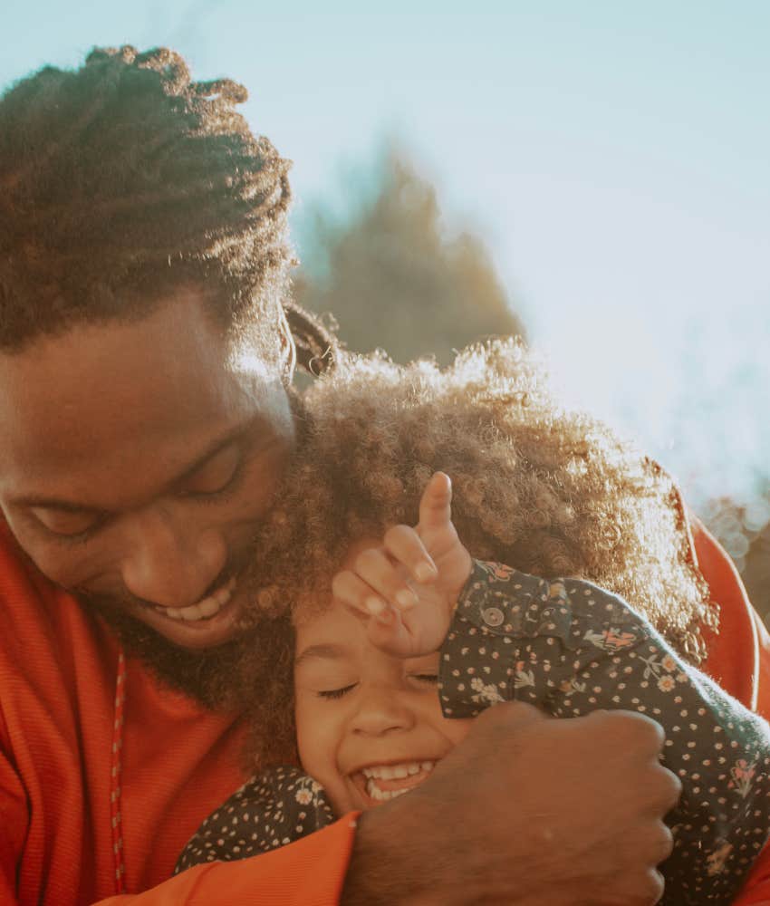 man with young daughter