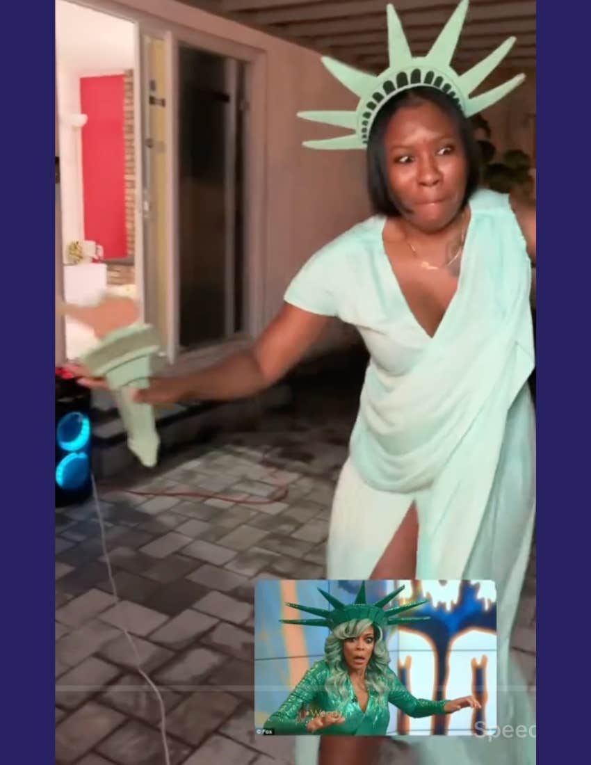 screenshot from meme-themed birthday party of wendy williams halloween costume idea