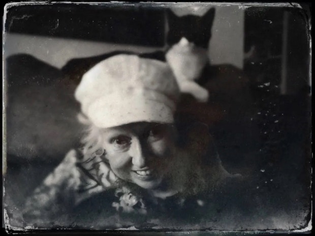Author&#039;s mom and her cat, Lollypop