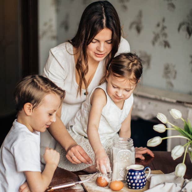 mom with two young kids