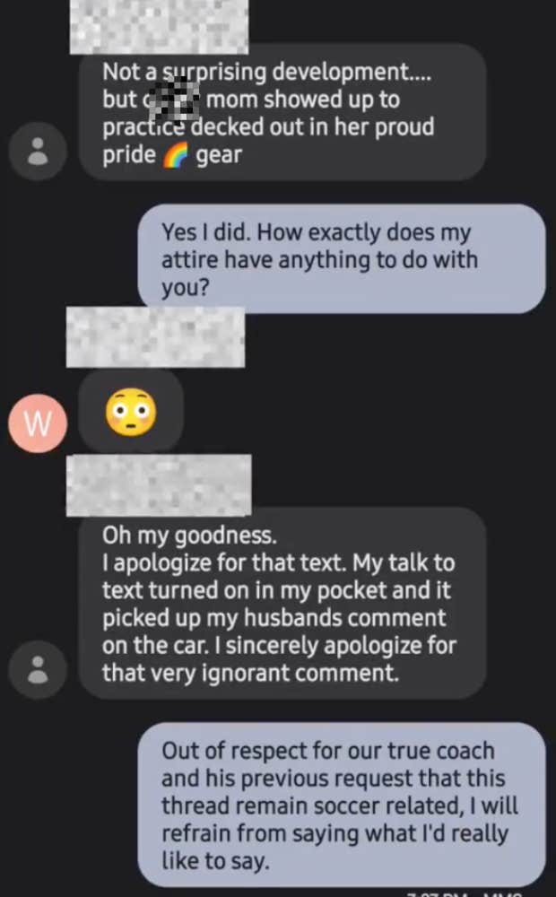 mom receives nasty message from parent about wearing a pride shirt to her son&#039;s soccer game