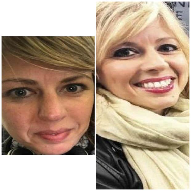 women over 40 with and without makeup