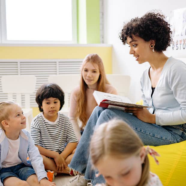 teacher in classroom with kids