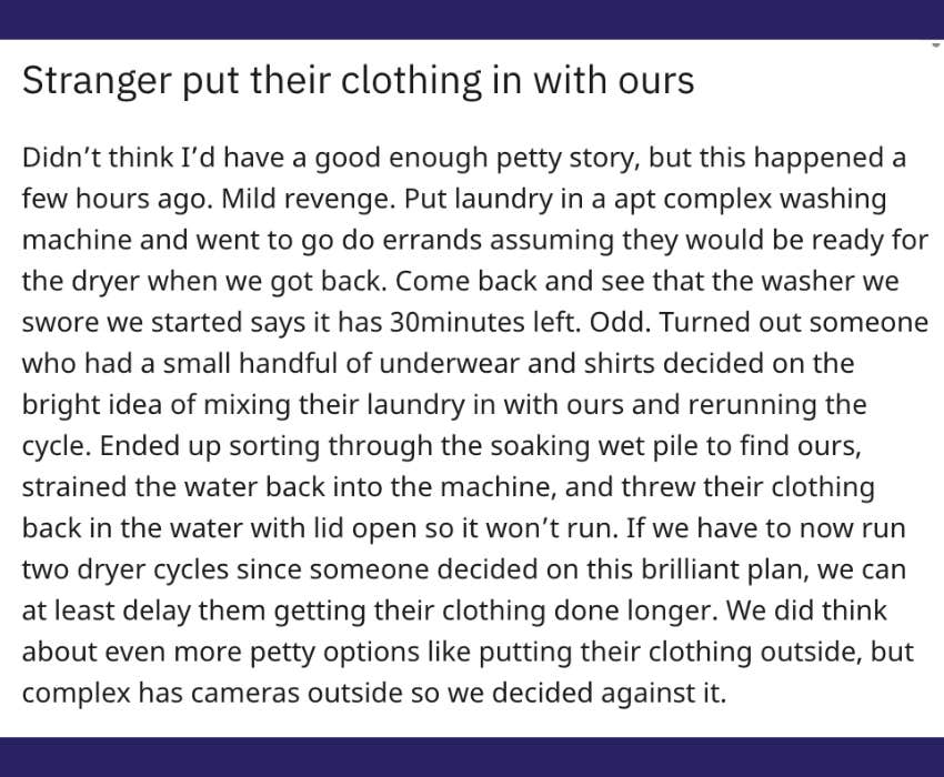 Couple Gets Revenge On Neighbor For Adding Their Underwear To Their Laundry