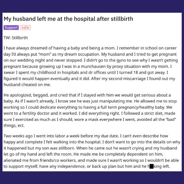woman&#039;s husband abandoned her at the hospital after miscarriage