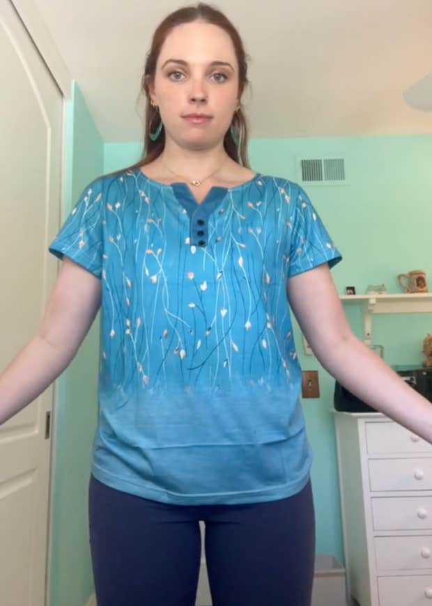 daughter shows off the new clothes her father bought her