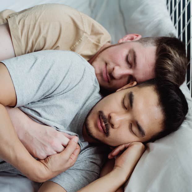 couple sleeping in bed