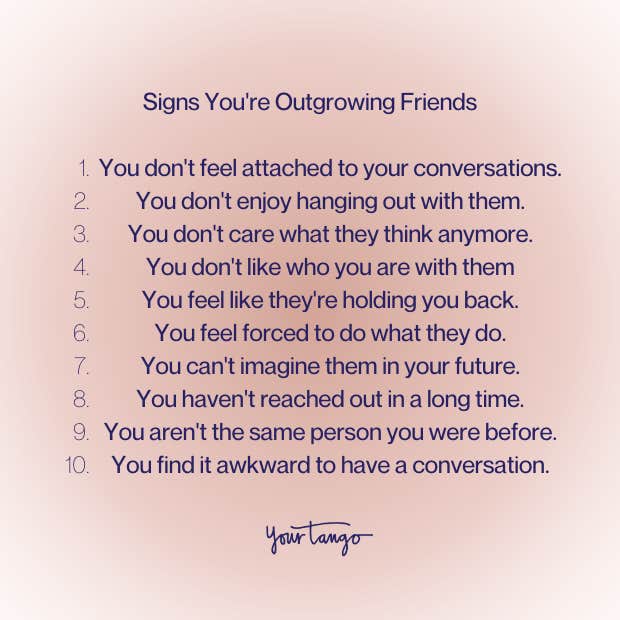 Signs you&#039;re outgrowing friends