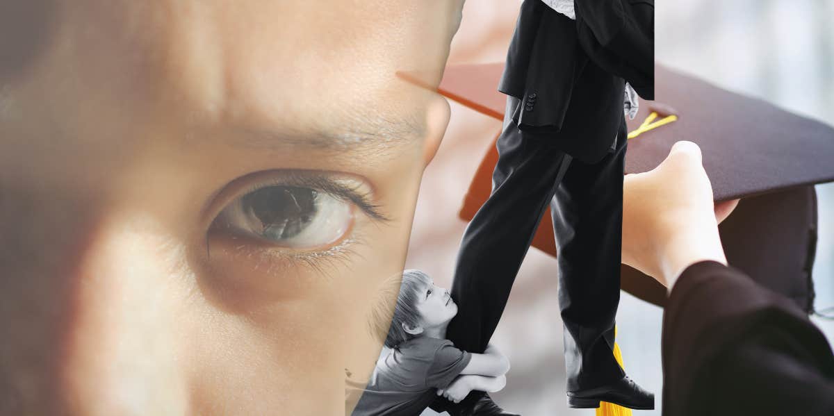 5 Subtle Signs Your Parents Loved You Conditionally Child with begging eyes, trying to please his displeased parents