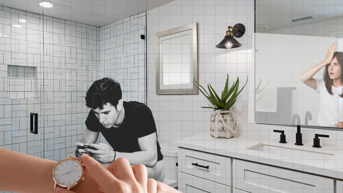How to Stop Being So Annoyed By Your Husband wife walking in bathroom, after husband has been in there for what seems like hours