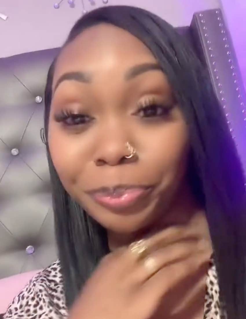 screenshot from tiktok from woman whose random man in atlanta boyfriend abandoned her and their baby