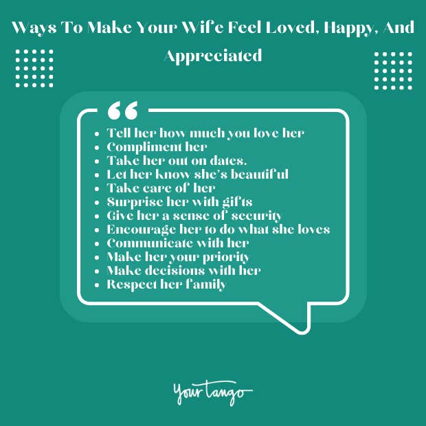 Ways to make your wife happy, loves, and appreciated