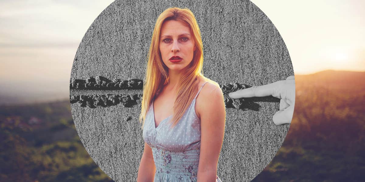 Why Being Pushy In A Relationship Is Actually A Good Thing Woman drawing a line in the sand,metaphor