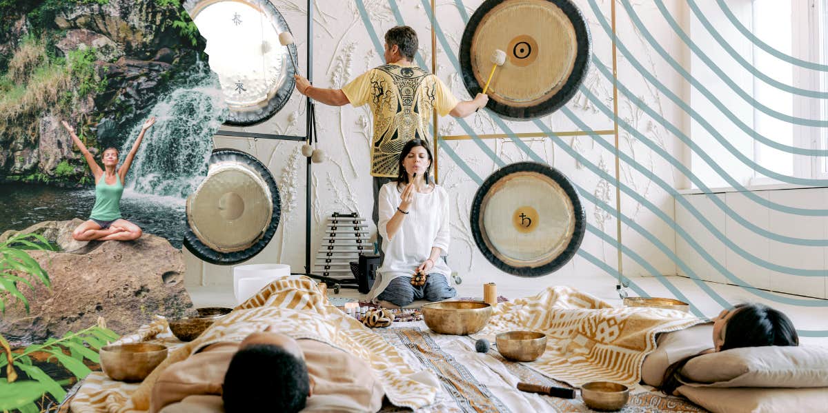 sound bath, immersive wellness retreat 