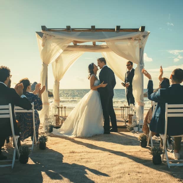 bride and groom during the wedding ceremony