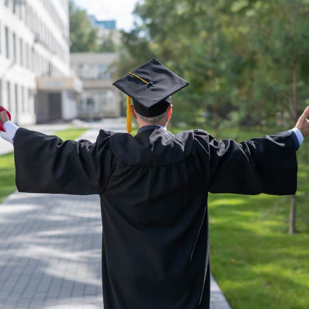 man in graduation outfit