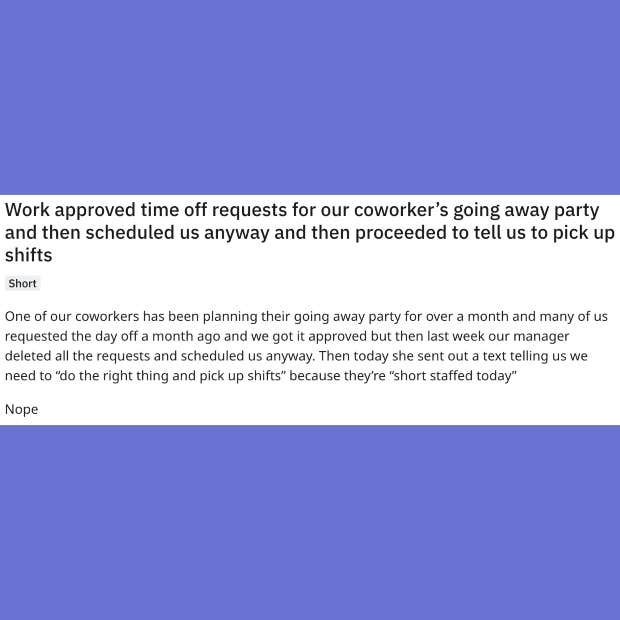 manager puts employees on schedule after approving their time off requests