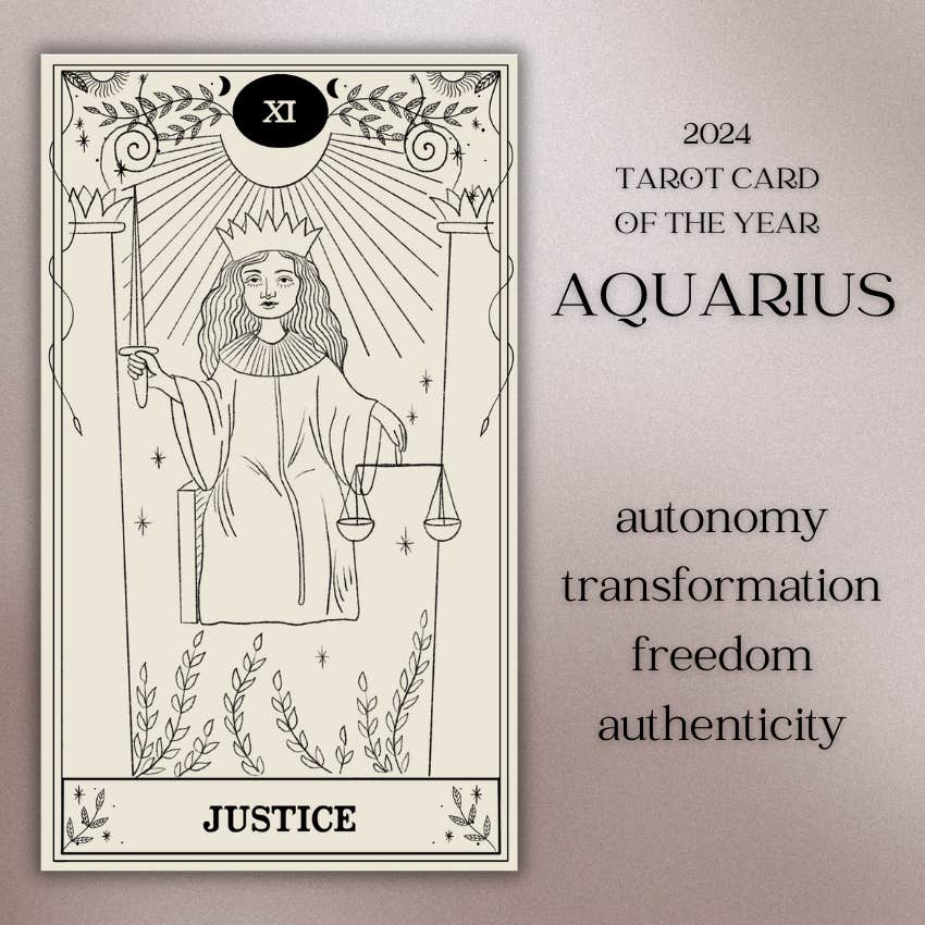 aquarius 2024 tarot card of the year justice
