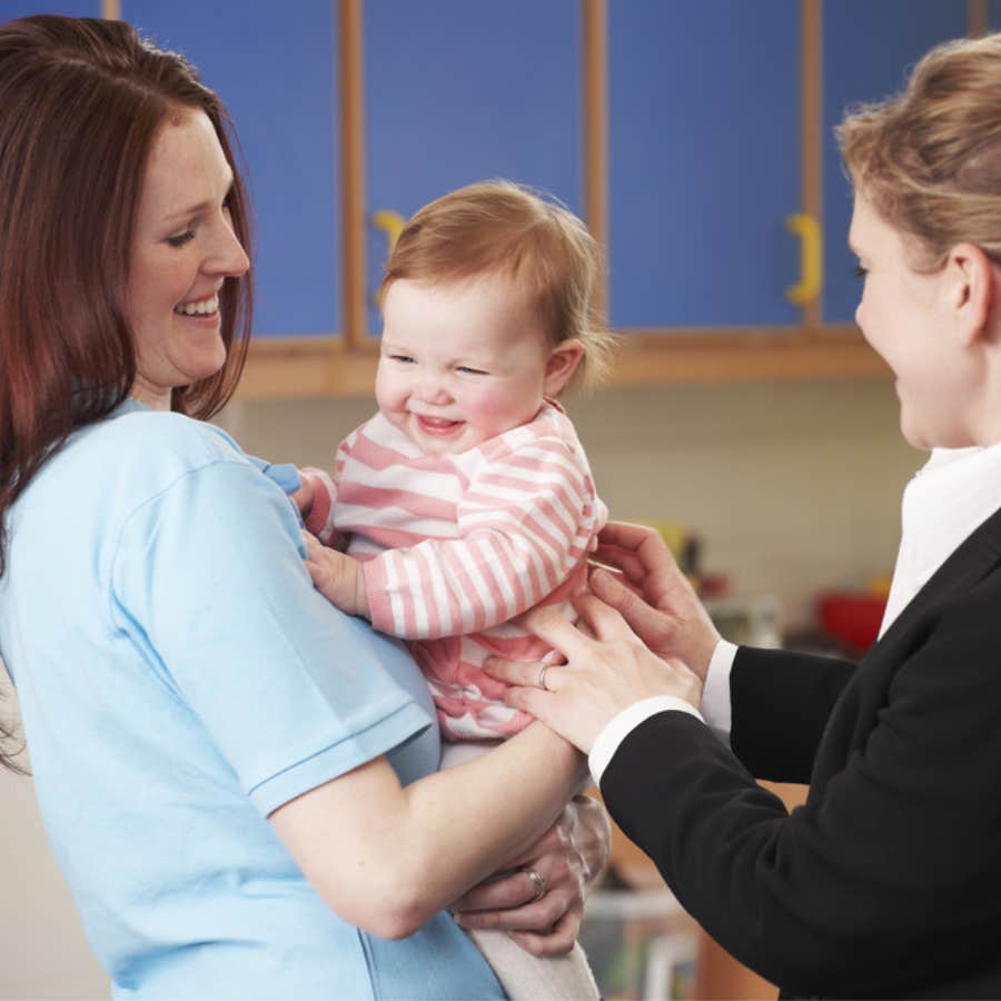 Mom Without A Car Was Forced To Stand In The Car Line Holding Her Baby To Drop Him Off At Daycare Each Day