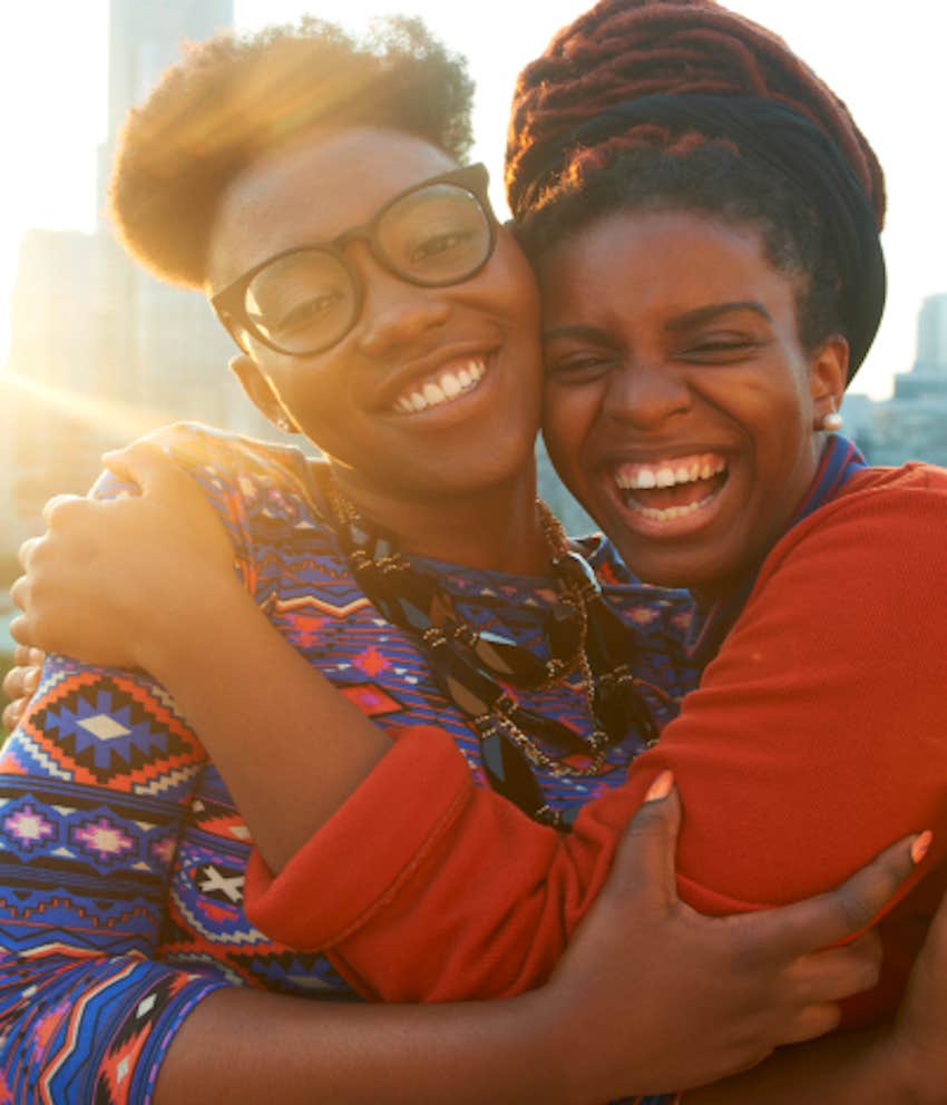 two joyful people