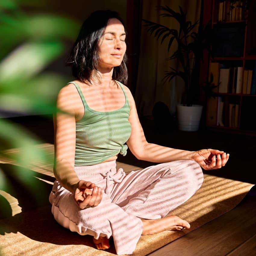 woman meditating