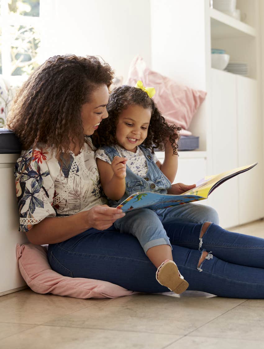 mother reads to child