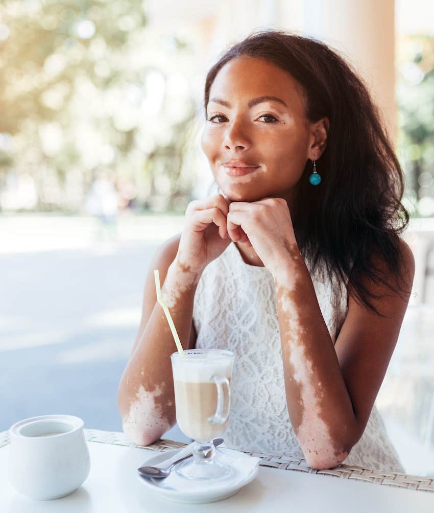 the women across the table is interested in you