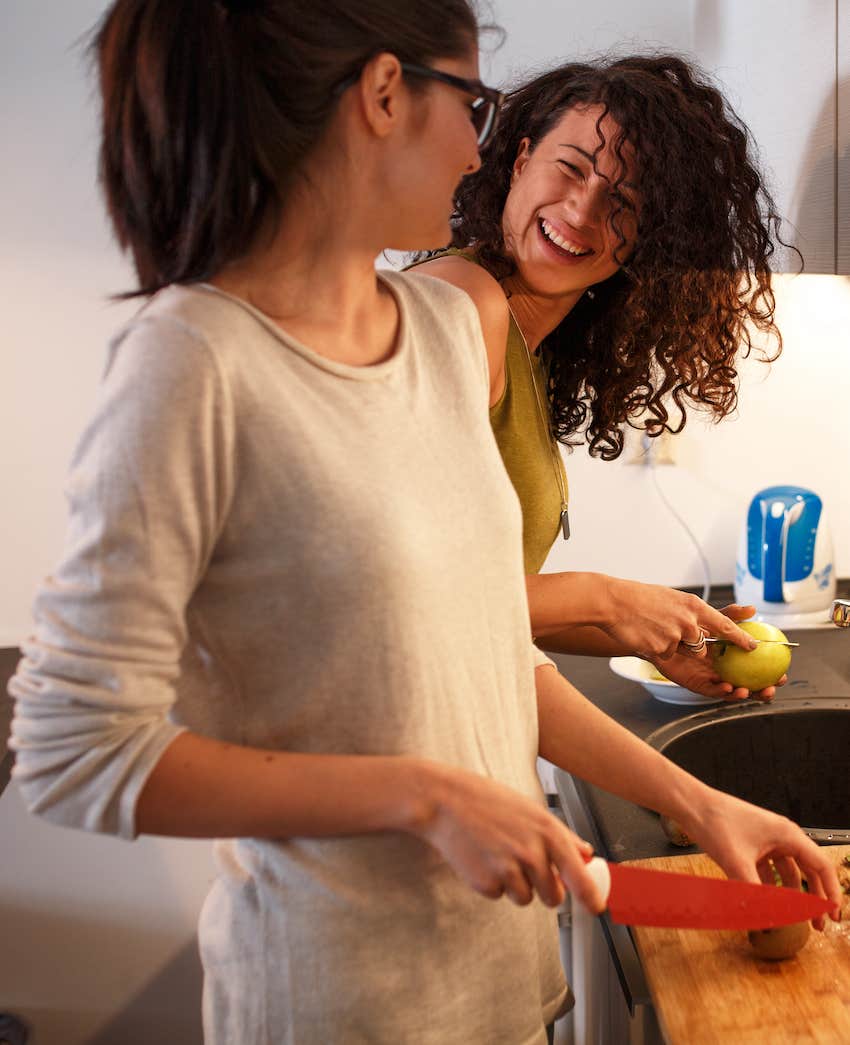 couple spending time together cooking