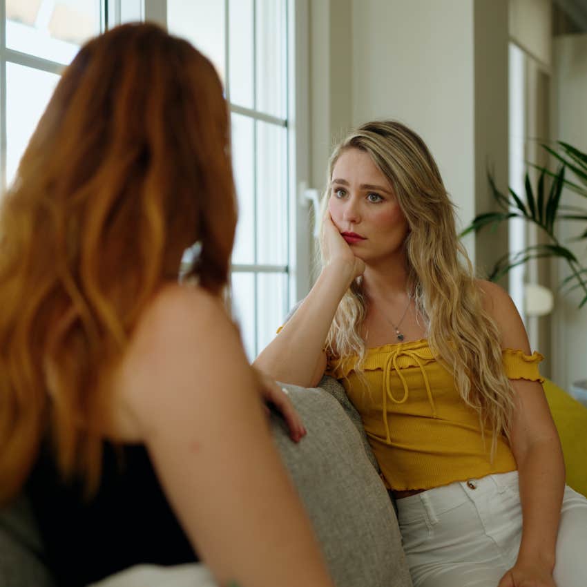 woman talking to a friend