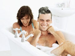 couple taking a bath together