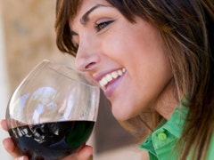 woman drinking wine