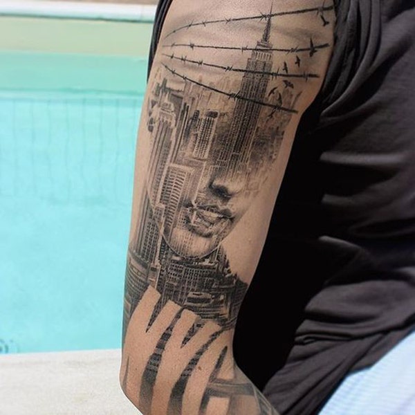 double exposure tattoo