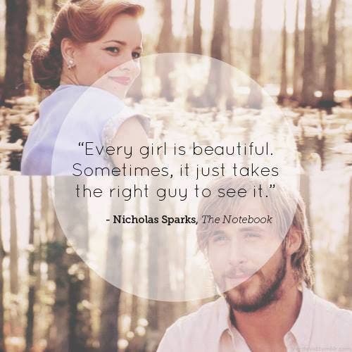 Nicholas Sparks self-esteem body quotes
