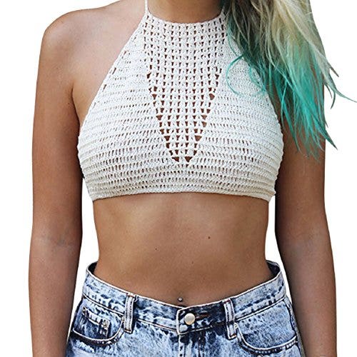 Voglee Lady Crop Top Bralette Tank Blouse