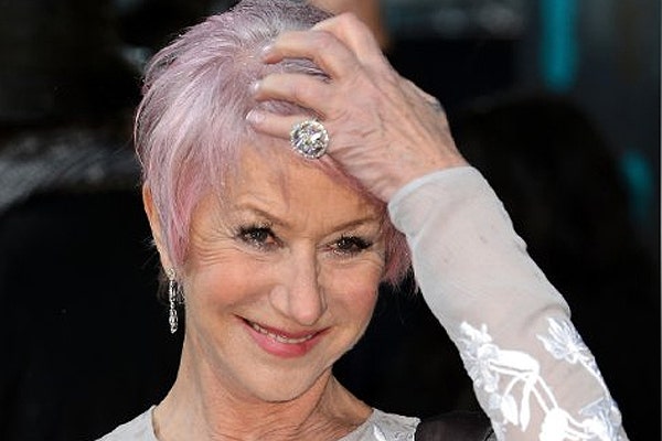 helen mirren pink hair