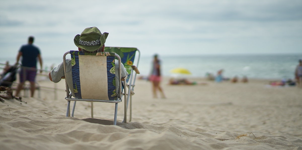 man relaxing on the beach