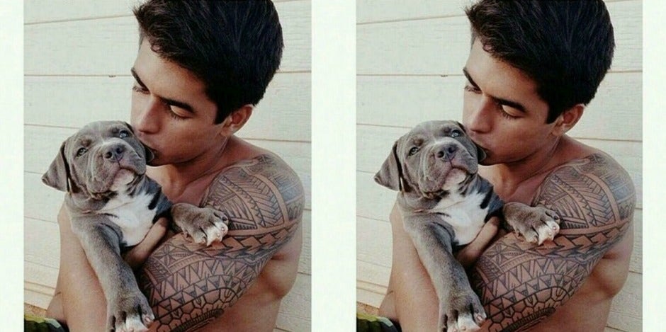 hot guy with a dog hot guy dog