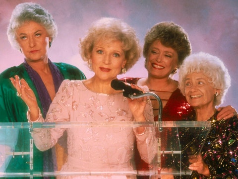 "The Golden Girls" cast, left to right, Bea Arthur (as Dorothy Zbornak), Betty White (as Rose Nylund), Rue McClanahan (as Blanche Devereaux) and Estelle Getty (as Sophia Petrillo)