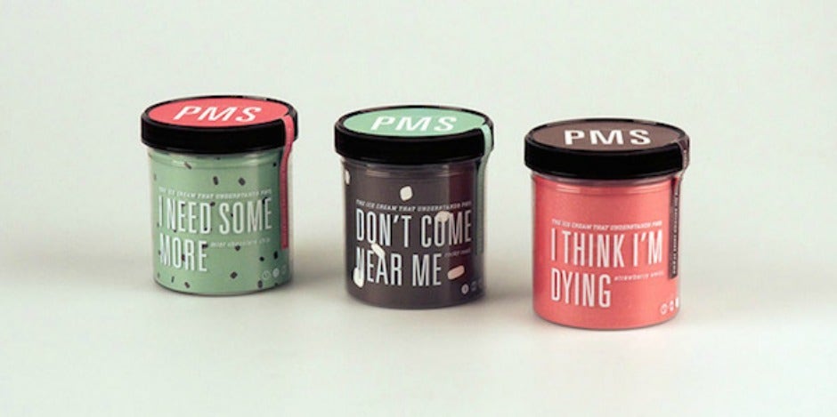 PMS ice cream labels