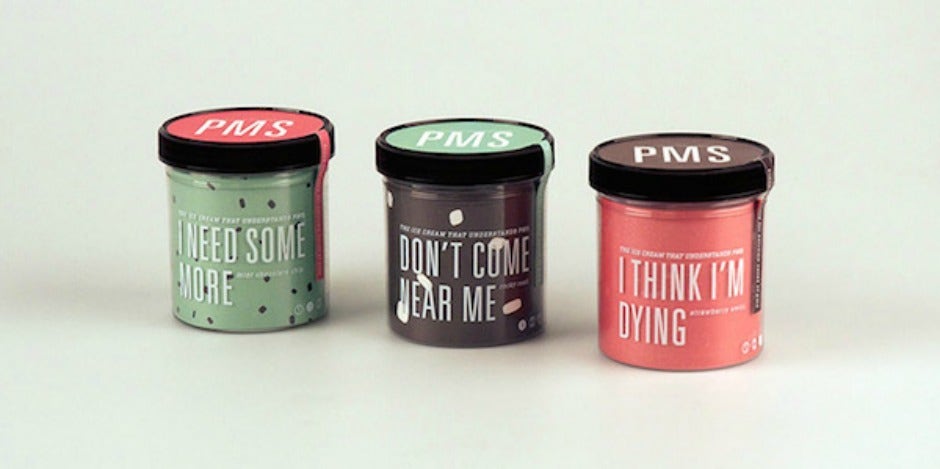 Hilarious New Ice Cream Flavors PERFECTLY Sum Up PMS PMS ice cream labels