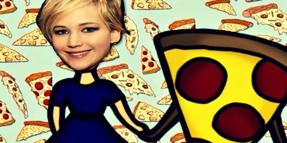 jennifer lawrence and pizza jennifer lawrence and pizza