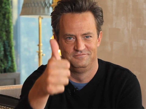Matthew Perry, former 'Friends' star, giving a thumbs up sign
