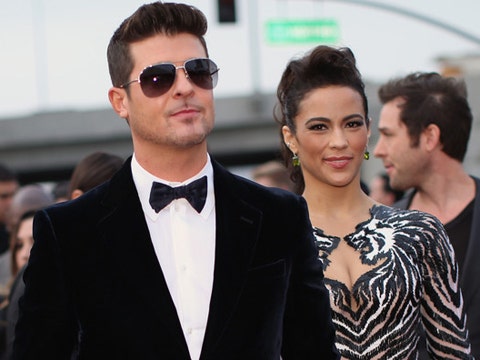 Robin Thicke & Paula Patton at the 2014 Grammy Awards