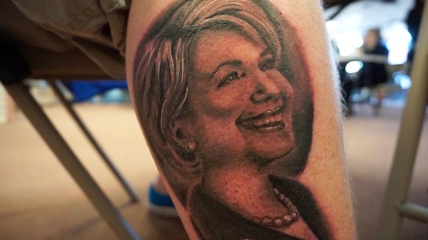 trump hillary tattoo