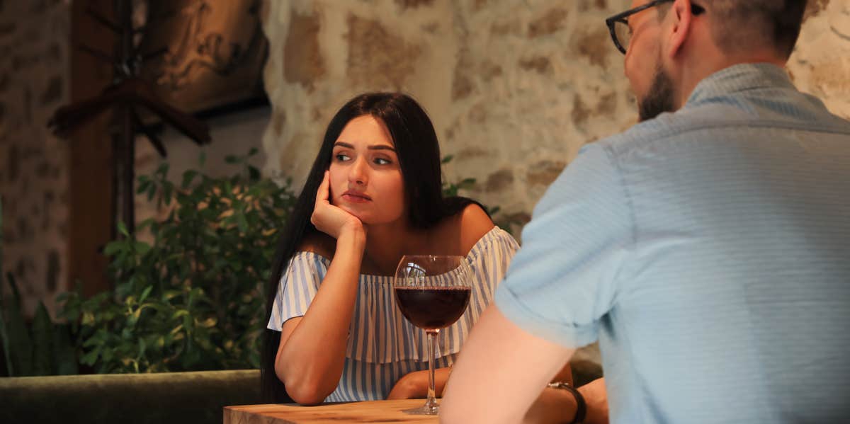 10 Of The Most Horrible, Very Bad Date Stories Of All Time unhappy woman on date