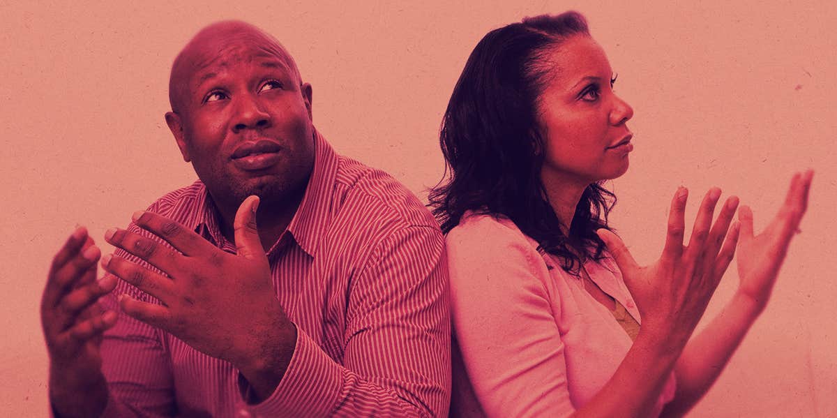 10 Signs You're In Love With An Unapologetic Jerk man and woman being annoyed by each other