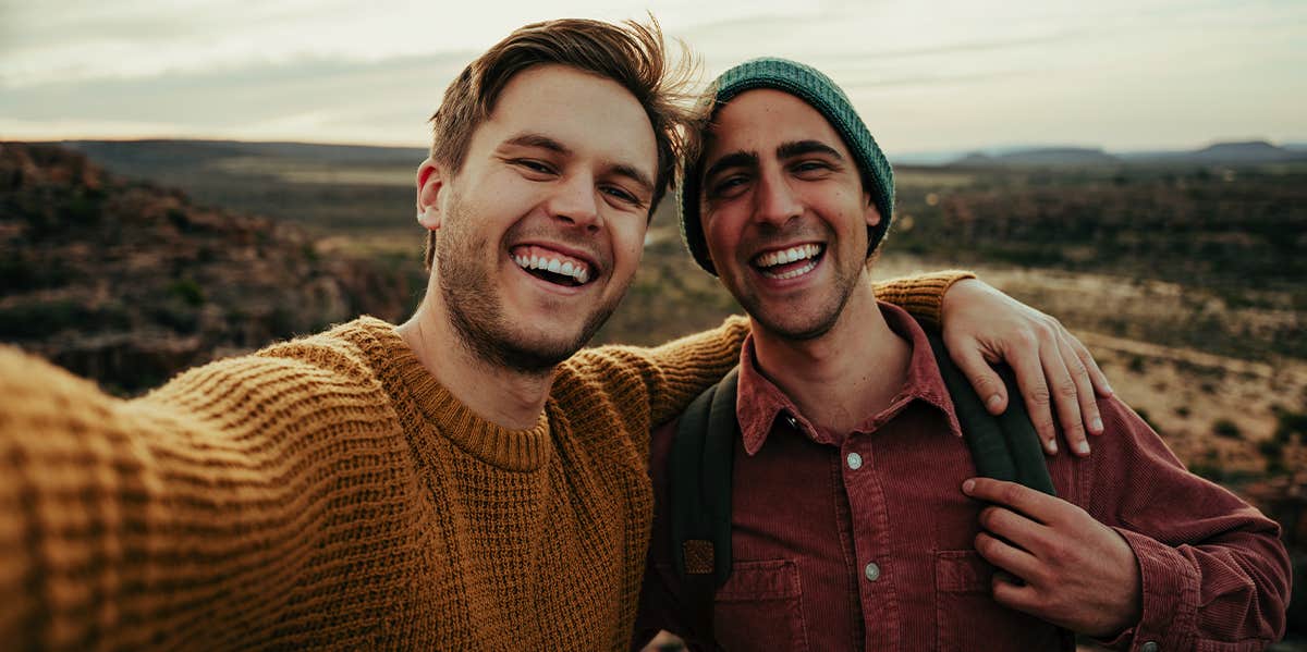 two men taking a selfie