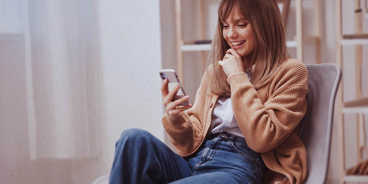 woman on her phone